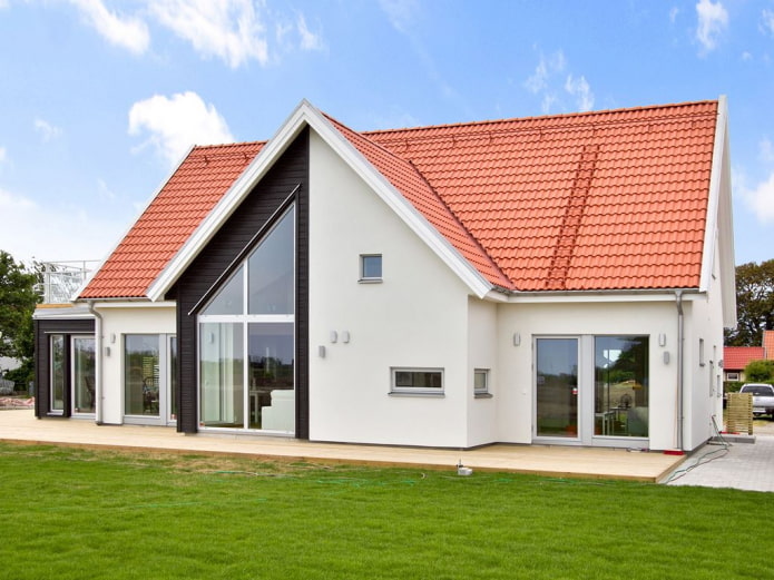 Dakdecoratie voor een huis in Scandinavische stijl