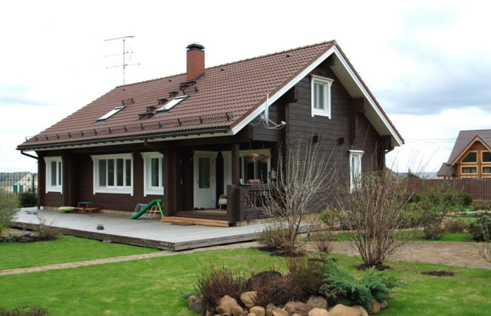 Dakdecoratie voor een huis in Scandinavische stijl