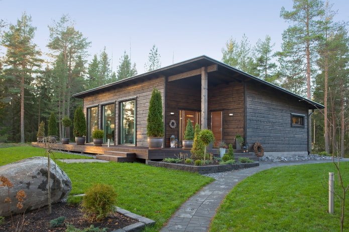 landschapsontwerp van het huis in Scandinavische stijl