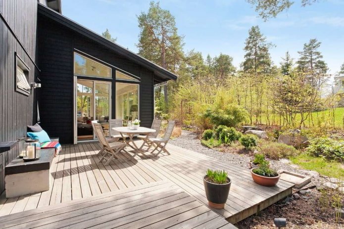 landschapsontwerp van het huis in Scandinavische stijl