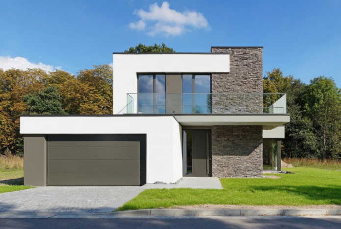 huis met plat dak in hightech-stijl