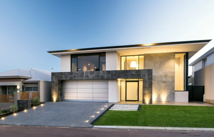 huis met plat dak in hightech-stijl