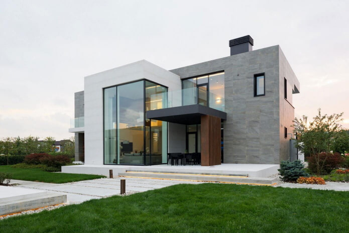 huis met plat dak in hightech-stijl