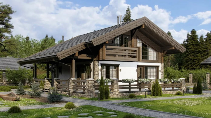 huis met twee verdiepingen en een zadeldak
