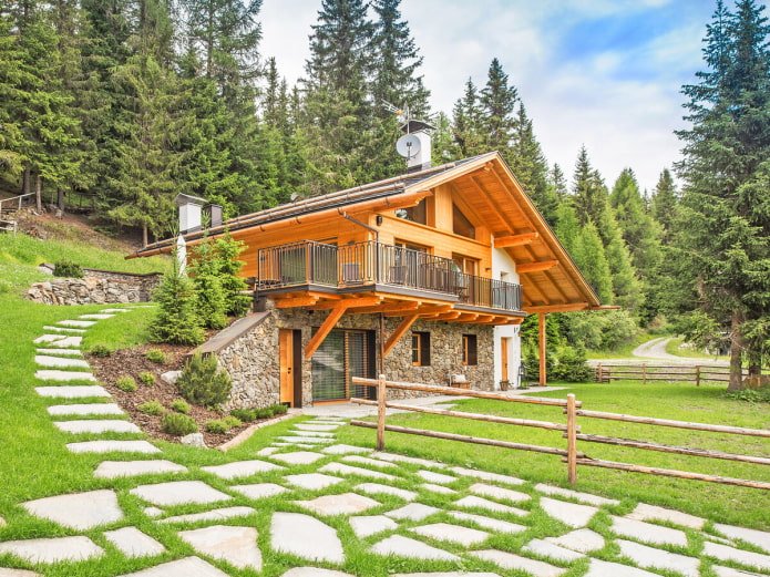 chalet-style house on a slope