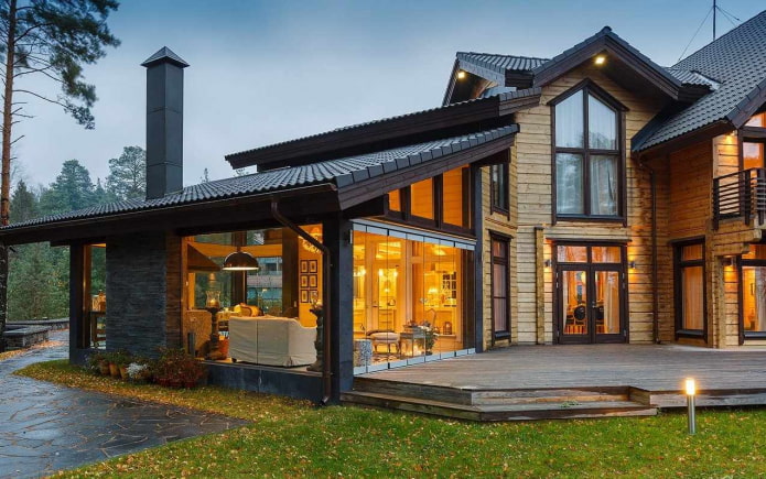 glazen veranda bij het huis