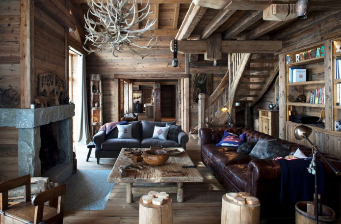 houten afwerking woonkamer
