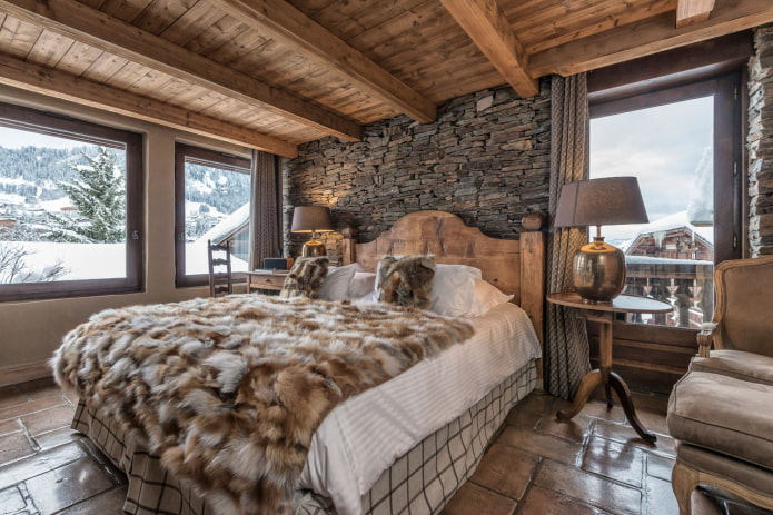 slaapkamer in chaletstijl