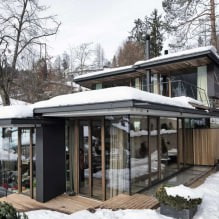 Huizen met panoramische ramen: 70 beste inspirerende foto's en oplossingen-7
