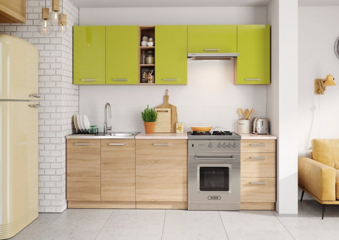keuken eiken Sonoma met gekleurde fronten