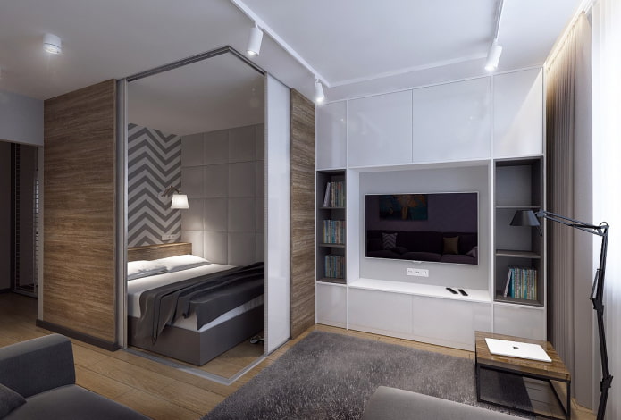 compartimentdeuren in een nis in het interieur