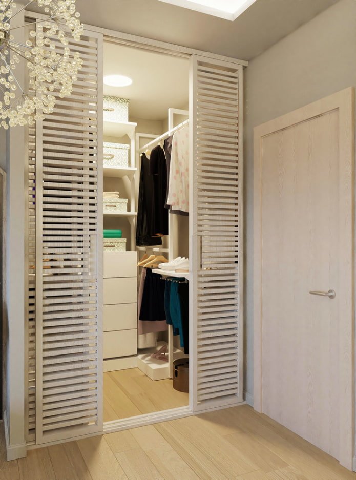 kleedkamer met lamellen in het interieur