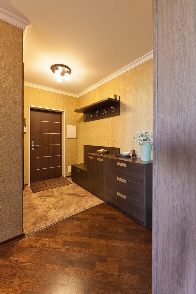 combinatie van deuren met meubels in het interieur van de gang