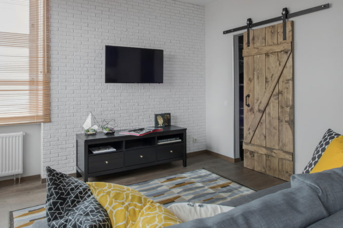 schuurdeuren in een loft-interieur