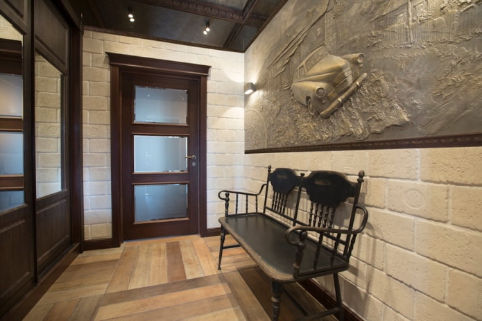 deur met glas in het interieur in loftstijl