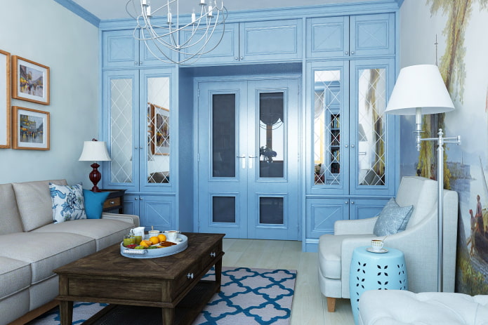 blauwe deuren in het interieur in Proven?aalse stijl
