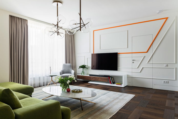 verborgen deur in het interieur van de woonkamer