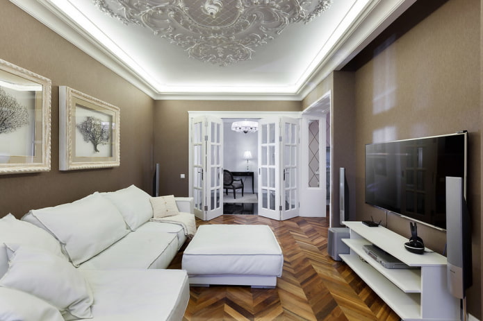 accordeondeur in het interieur van de woonkamer
