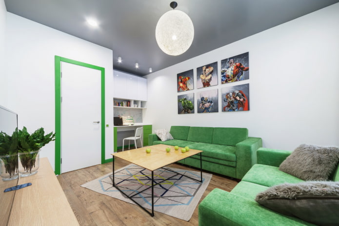 kunststof deur in het interieur van de woonkamer