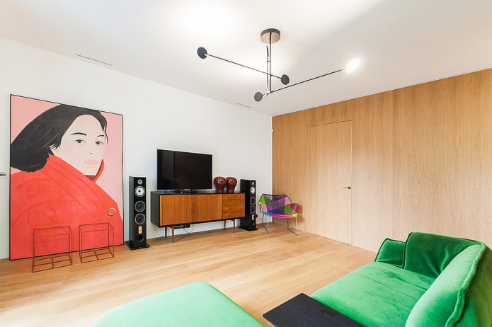 deuren in het interieur van de woonkamer in een moderne stijl