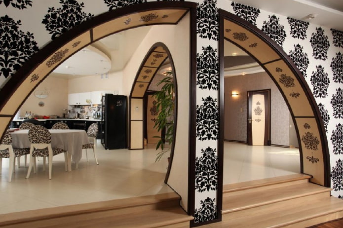 halve boog zonder deuren in het interieur