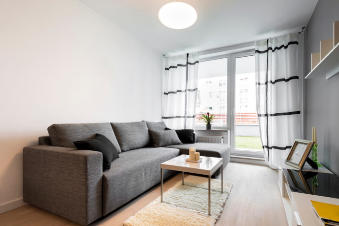 combinatie van zwart en wit op gordijnen