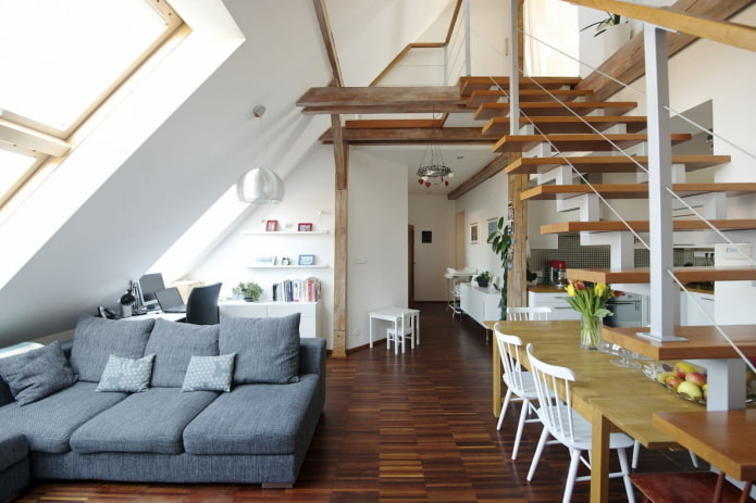 interieurontwerp van een appartement met twee verdiepingen