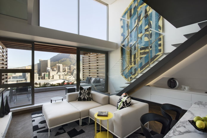 interieurontwerp van een appartement met twee verdiepingen