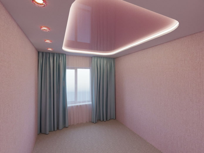 strekconstructie met twee niveaus en verlichting rondom
