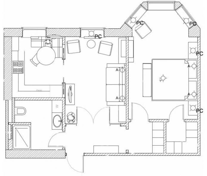 2-kamerappartementindeling