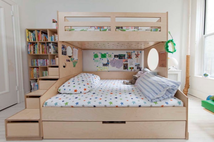 tweepersoons stapelbed in het interieur