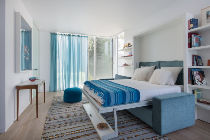 tweepersoons slaapbank in het interieur
