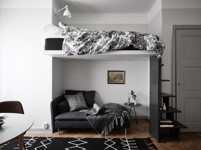 dubbel hoogslaper in het interieur