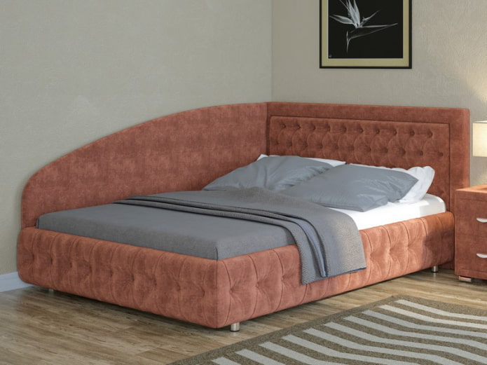 tweepersoons hoekbed in het interieur