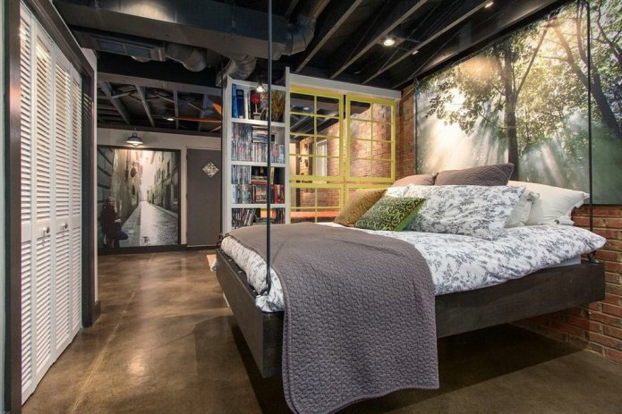 tweepersoonsbed in loftstijl