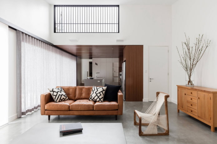 woonkamer in Japans-Scandinavische stijl