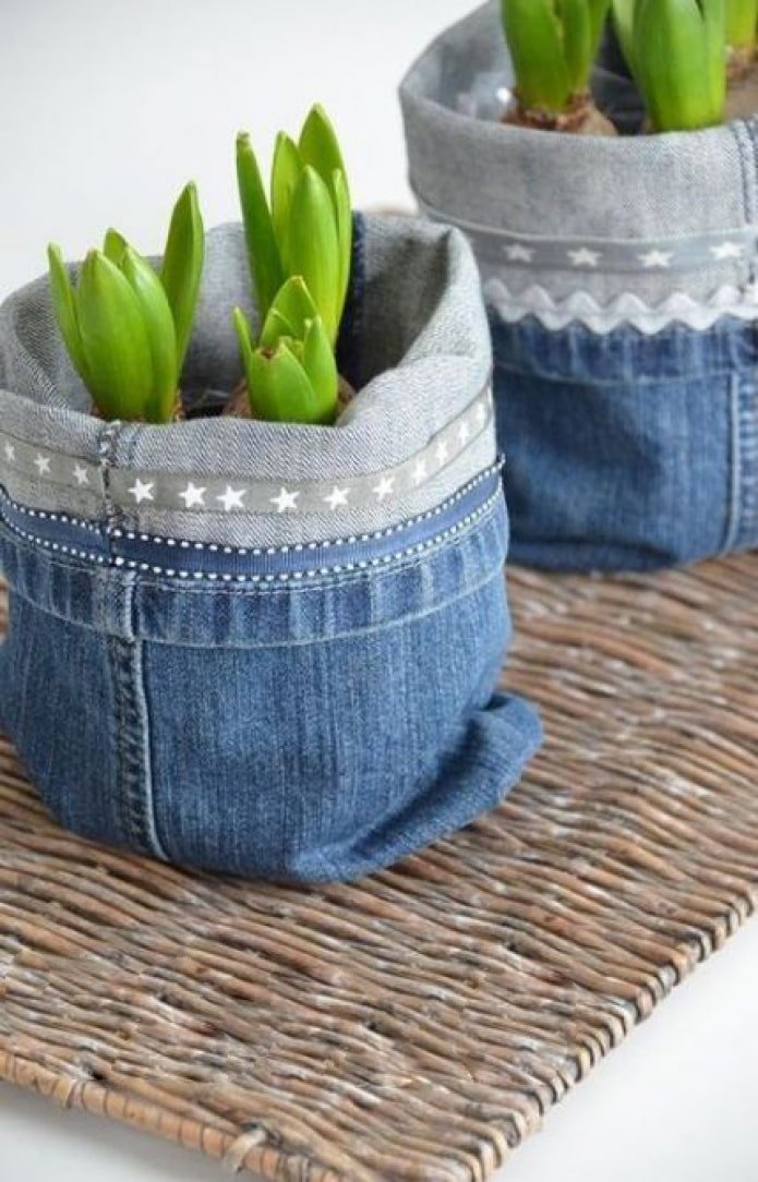 Jeans bloempot