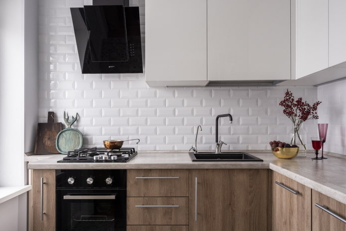 schortdesign in het keukeninterieur