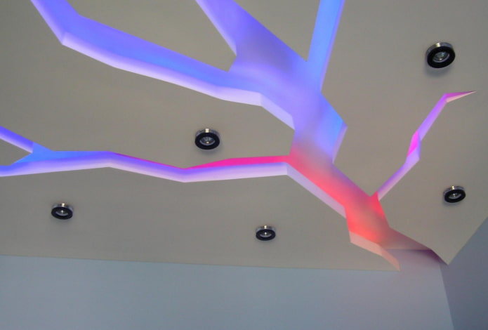 plafondstructuur met achtergrondverlichting