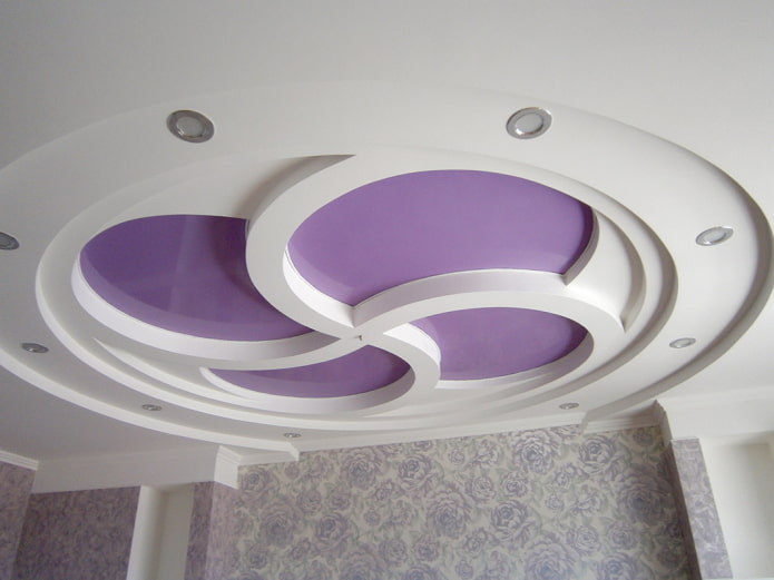plafondstructuur met tweekleurige figuren