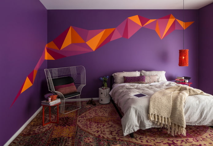 paarse slaapkamerdecoratie