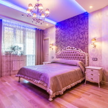 Prachtige paarse slaapkamer in het interieur-2