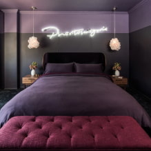 Prachtige paarse slaapkamer in het interieur-5