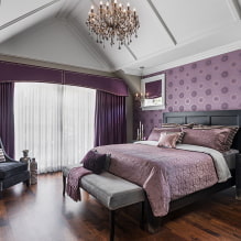 Prachtige paarse slaapkamer in het interieur-6