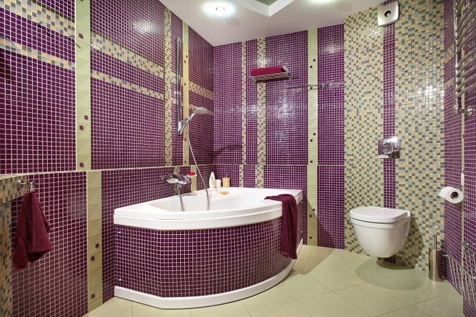 paarse en gouden badkamer