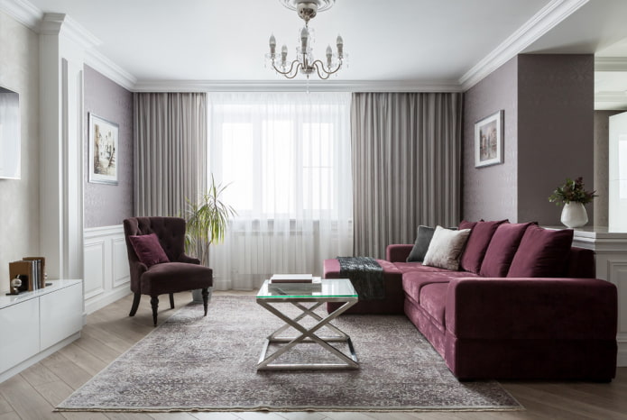 lila bank met voetenbank