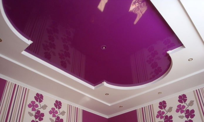 paars plafond met twee niveaus