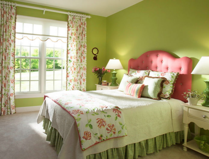 pistachekleur in de slaapkamer