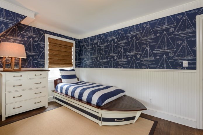 behang met een marineprint