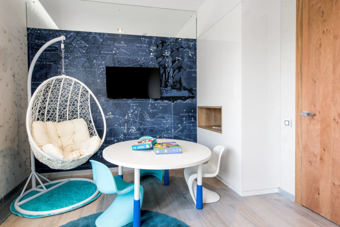 blauw fotobehang